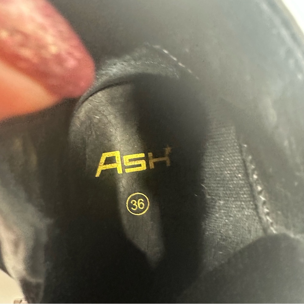 NEW Ash Rainbow Black Leather High Top Distressed Sneakers 36 - Picture 13 of 13